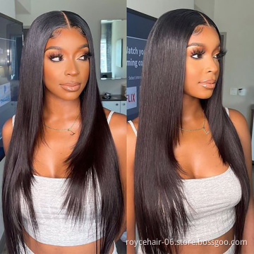 16-30 Inch Human Hair Swiss Lace Closure Wigs Vendor Peruvian Virgin Hair Glueless 5x5 Lace Front Wig